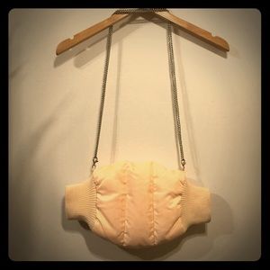 H&M peach satin puff hand warmer